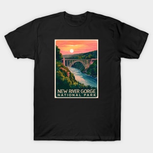 New River Gorge National Park Watercolor Travel Poster T-Shirt